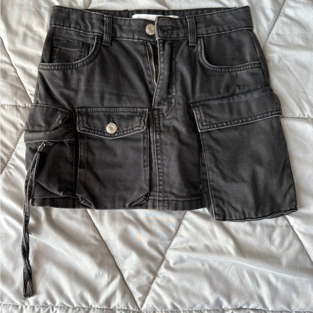 Bershka Black Cargo Skirt